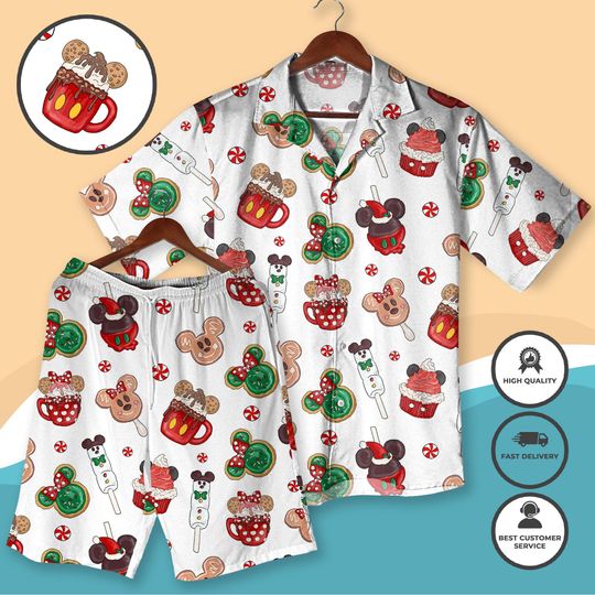 Discover Mickey Ears Christmas Hawaii Shirt, Mickey Xmas Button Up Shirt, Mickey Cartoon Holiday Hawaiian Shirt, Magic Kingdom Shirt, Xmas Gifts