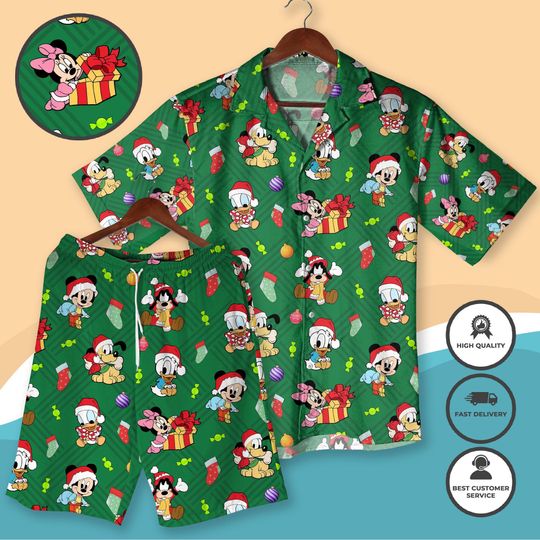 Discover Christmas Hawaiian Shirt Mickey Shirt, Donald Shirt, Pluto Shirt Santa Shirt Holiday Vacation Outfit Men Women Green Christmas Shirt gifts