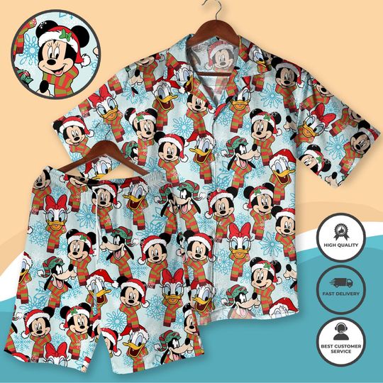 Discover Christmas Hawaiian Shirt Mickey Shirt, Donald Shirt, Pluto Shirt Santa Shirt Holiday Vacation Outfit for Men Women Cute Christmas Shirt gift