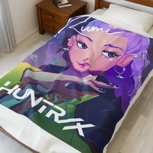 Discover Demon Hunters Blanket Huntrix Saja Boys Rumi Zoey Mira Also Available