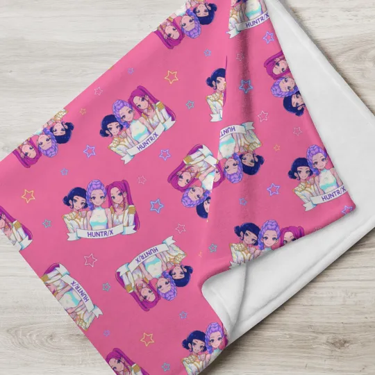 Kpop Demon Hunters Pink Throw Blanket