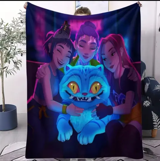 Discover K-Pop Demon Hunters Fleece Throw Blanket  Durpy Rumi Zoey Mira