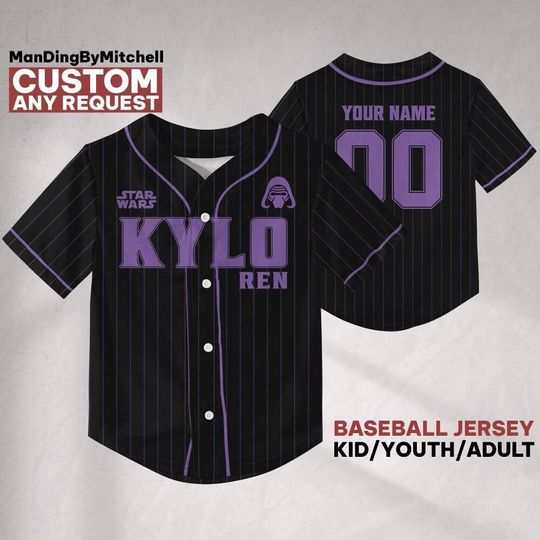 Discover Custom Star Wars Kylo Ren Icon Simple Baseball Jersey, Kid Adult Matching Baseball Jersey, Gift for Star Wars Fans