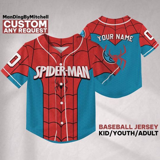 Discover Personalize Disney Spider-Man New Day Baseball Jersey, Custom Spider-Verse Team Shirt, Disney Baseball Outfit for Fans