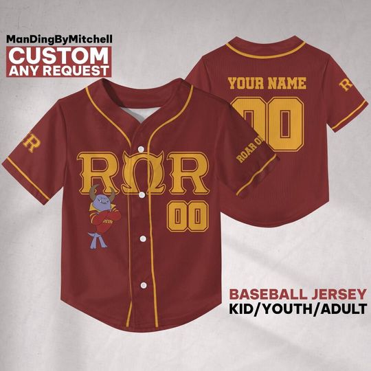 Discover Personalize Disney Monsters Inc Roar Omega Roar, Personalized Baseball Team Jersey, Birthday Gift for Monster Inc Fans Family