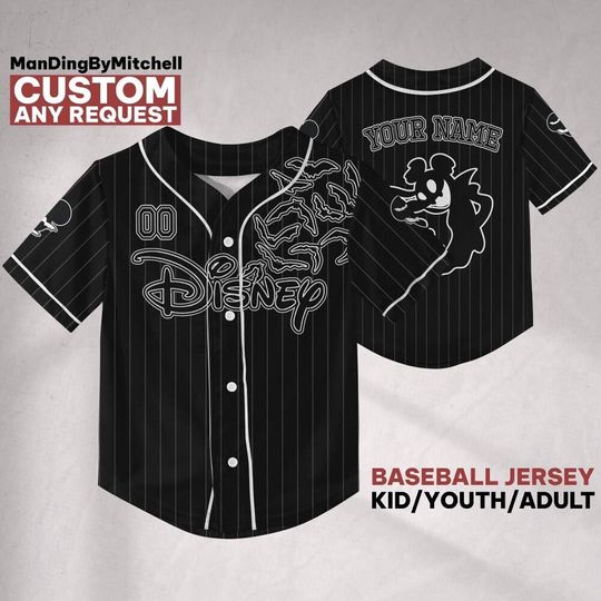 Discover Custom Disney Classic Mickey Monster Halloween Baseball, Custom Kid Youth Adult Baseball Family Team Jersey, Disneyland Cute Birthday Gift