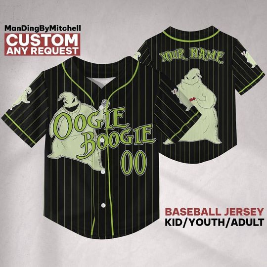 Discover Personalized Oogie Boogie Black Baseball jersey,Custom Nightmare Before Christmas, Disneyland Shirt, Halloween Matching Oufit
