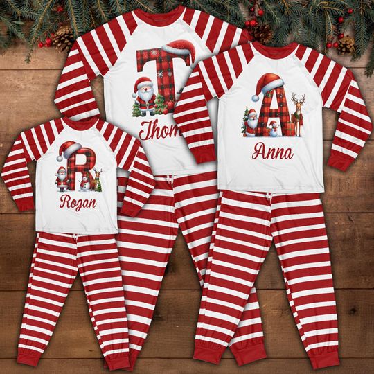 Custom Family Christmas Pajamas: Personalized Santa PJs