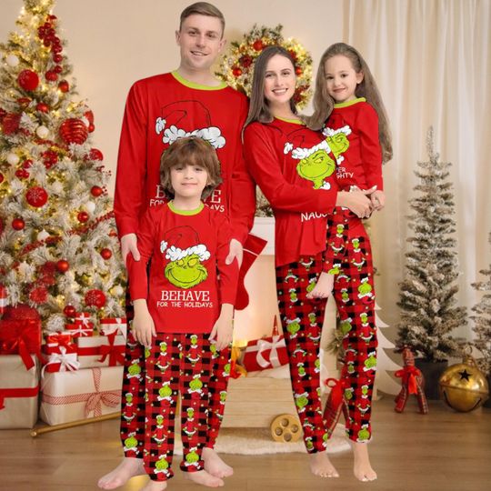 Discover funny character Family Matching Christmas Pajamas Set, Holiday Sleepwear for Kids & Adults, Funny Xmas PJs, , funny character PJs, Matching Holiday PJs