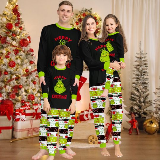 Discover funny character Family Matching Christmas Pajamas Set, Holiday Sleepwear for Kids & Adults, Funny Xmas PJs, , funny character PJs, Matching Holiday PJs