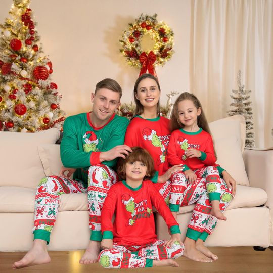 funny character Family Matching Christmas Pajamas Set, Holiday Sleepwear for Kids & Adults, Funny Xmas PJs, , funny character PJs, Matching Holiday PJs