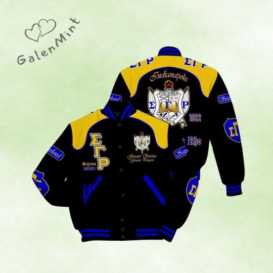 Ireishprint Sigma Gamma Rho Varsity Jacket, Indianapolis Sorority Jacket
