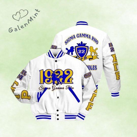 Discover Ireishprint Sigma Gamma Rho Custom Chapter Varsity Jacket, Personalized Poodle Sorority Jacket