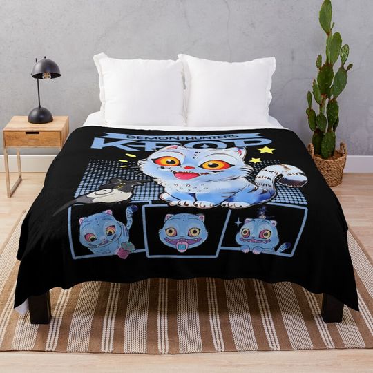 Discover Kpop Cat Funny Cat Retro Style Throw Blanket