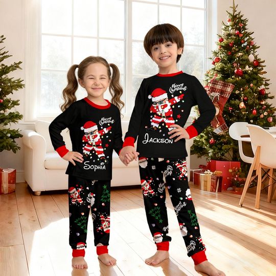 Matching Santa Pyjamas, Family Christmas PJs, Santa Claus Matching Pyjamas for Kids & Adults, Holiday Xmas Eve Outfits, Xmas Eve gifts