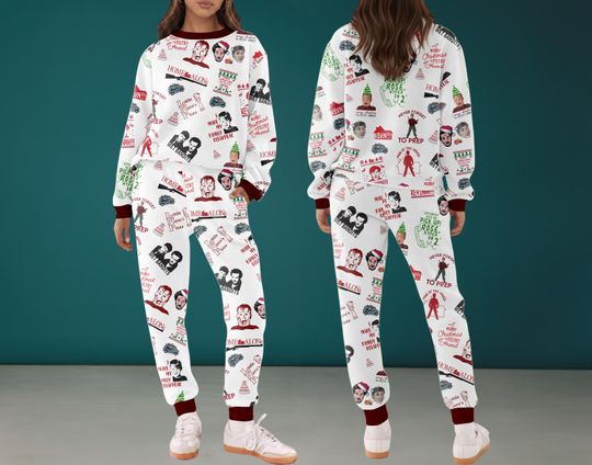 Home Alone Christmas Pajamas Set For Women And Kids, Funny Holiday Tracksuit, Kevin Pajamas, Filthy Animal Outfit, Xmas Movie Lounge Wear