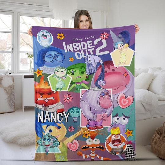 Personalize Inside Out Blanket, Disneyland Cartoon Movie Blanket