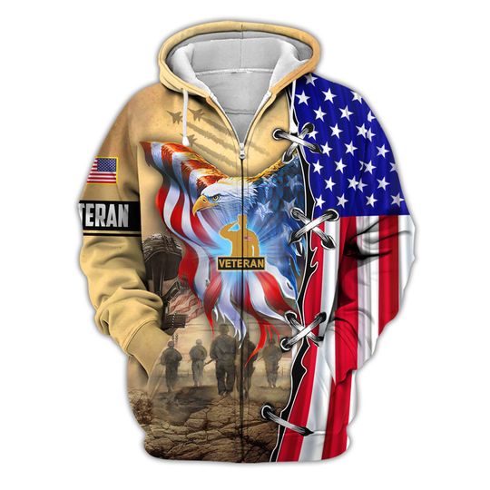 Veteran Pullover Hoodie Eagles Zip Up Hoodie For Men Eagles Jackets American Flag Hoodies Patriotic Hoodie Veteran Gifts Patriotic Gifts