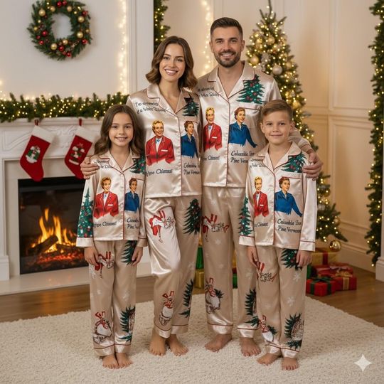 White Christmas Movie Pajamas, Betty & Judy Haynes Pajamas Set, Vintage Holiday Sleepwear, Retro Christmas PJs, Family Matching