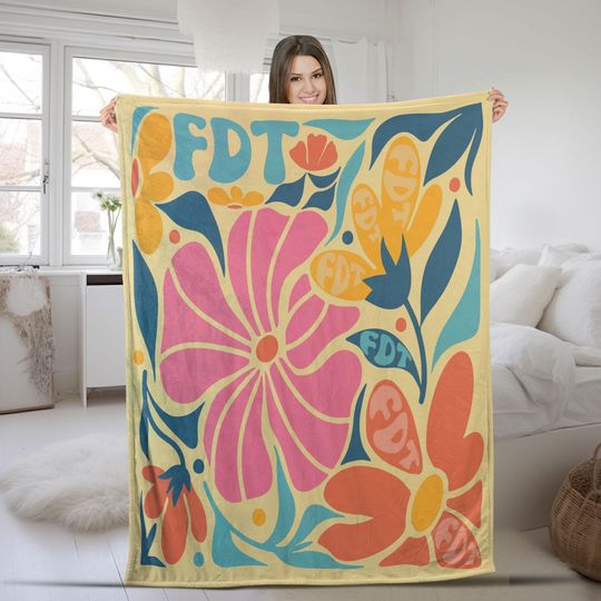 Discover Anti-Trump Floral Cozy Blanket | Subtle Protest Throw | Feminist & Democrat Soft Couch Blanket | Resist and Persist Gift JCLM12