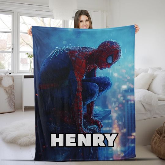 Discover Spiderman Blanket, Personalized Spiderman Blanket, Spiderman Birthday Gift, Spiderman Christmas Gift, Superhero Blanket CZDV33