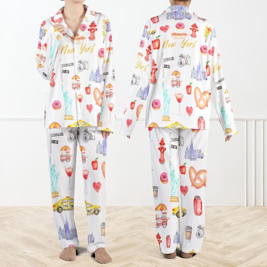 Discover New York City Pajamas Set, New York Pajamas, New York Girls Trip Set, New York Trip Shirt, New York Gifts, NYC Theme Gifts, Gift For Her