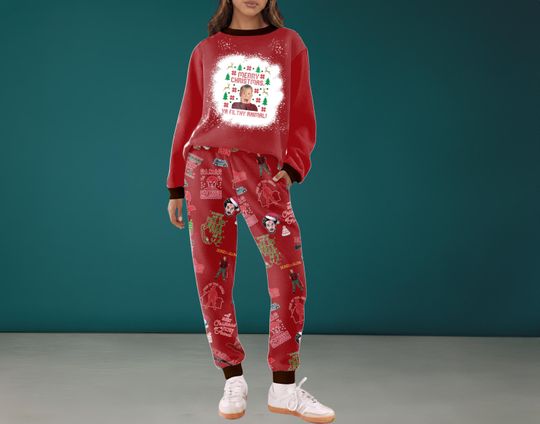 Home Alone Christmas Pajamas Set For Women And Kids, Funny Holiday Tracksuit,Kevin Pajamas,Ya Filthy Matching Pajamas,Xmas Movie Lounge Wear