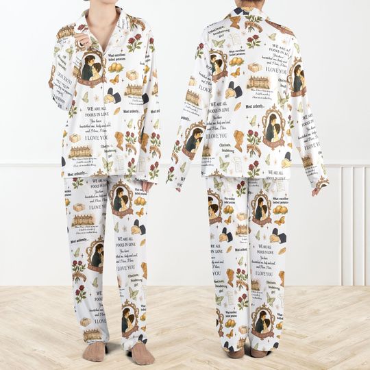 Discover Pride and Prejudice Pajamas Set For Women And Kids, Jane Austen Sleepwear Set, Romantic Book Lover Gift, Cozy Literary Loungewear for Women