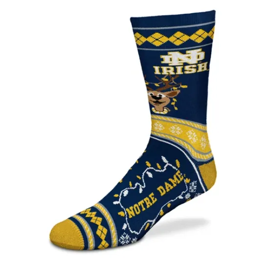 Discover ND Fighting Irish Sweater Stripe Holiday Socks - Great for Xmas Parties!