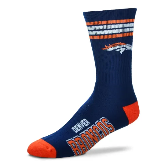 Discover Denver Broncos 4 Stripe Deuce Navy Socks