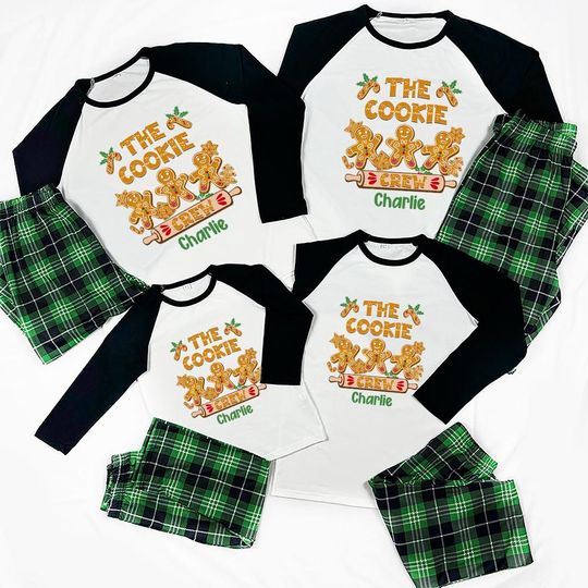 Discover Customized Matching Christmas Pajamas Plaid: Unique Breathable  Sleepwear With Funny Cookies Printing And Plus Size