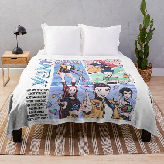 Discover HUNTR/X - HUNTRIX Girl Group K-Pop Demon Hunters Fleece Blanket