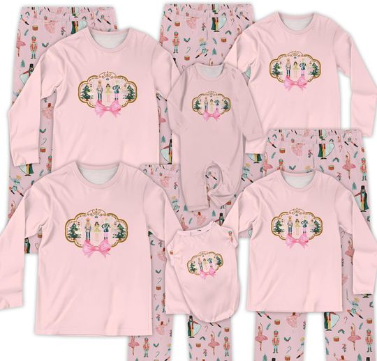 Discover Nutcracker Ballet Christmas Pajamas: Matching Pink Family Holiday PJs