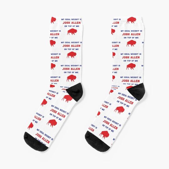 Discover My Ideal Weight is Josh Allen on Top of Me Socks, Gift For Fan