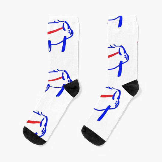 Josh Allen Drawing Socks, Gift For Fan