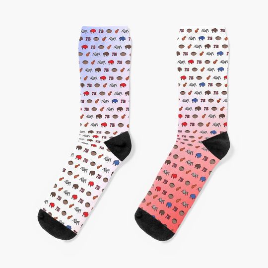 Discover Buffalo Superfan Pattern Socks