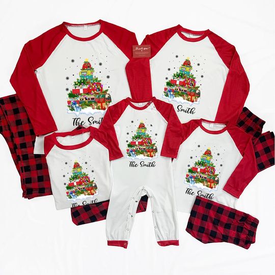 Discover Personalized Camping Christmas Family Matching Pajamas, Camp Grew Loungwear, Gifts for Family 2025