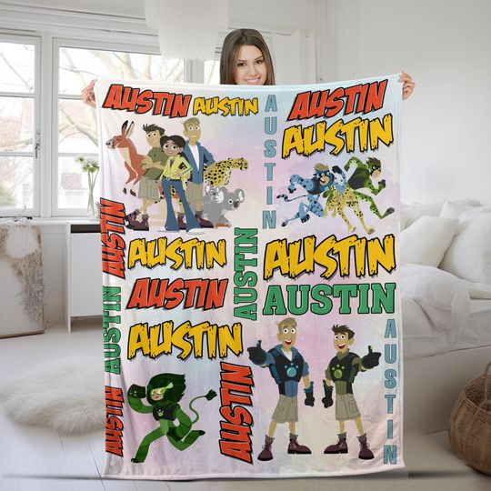 Discover Disney Wild Kratts Fleece Blanket, Personalized Wild Kratts Blanket, Wild Kratts Characters Blanket, Christmas Gifts, Birthday Gifts NFWA13