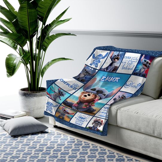 Discover Personalized Disney Stitch Blanket, Disneyland Lilo And Stitch Blanket, Stitch Birthday Gifts, Disneyworld Newborn Blanket Gifts C1HR16