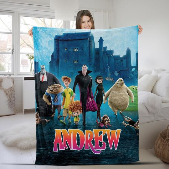 Discover Personalized Dracula Hotel Blanket,Characters Blanket,Dracula Hotel Blanket Chirstmas Gift, Cartoon Fleece Blanket, Magic World Quilt D2DQ01