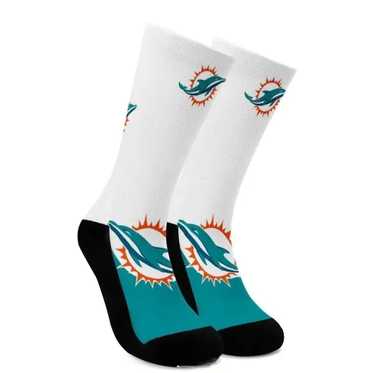Miami Dolphins Socks Unisex Fits Most football Football Teams