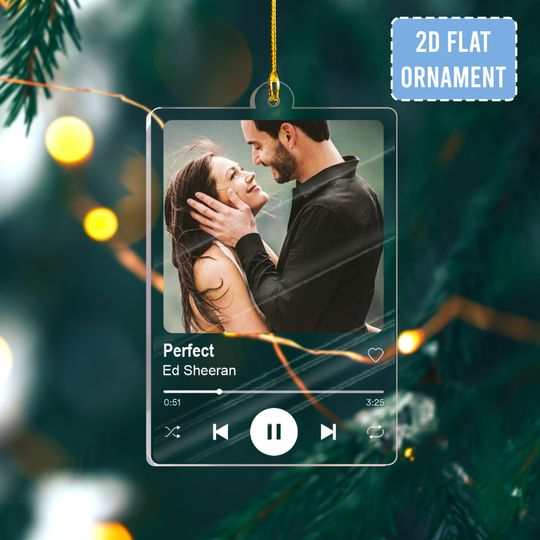 Custom Acrylic Song Ornament, Acrylic 2D Ornament,Gift for the Couple,Christmas Bauble Decoration, Just Married Ornament,Our First Christmas