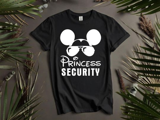 Discover Princess Security Mickey Head Cosplay Custom T-Shirts for Men, Women, and Kids - Sizes S to 5XL | Ladies' T-Shirts Available L122
