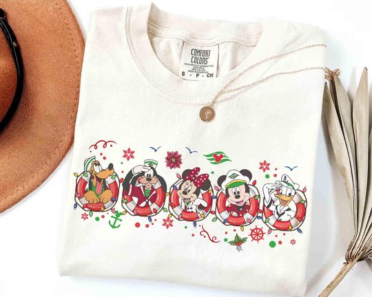 Discover Mickey & Friends Merrytime Cruises Christmas 2025 T-Shirt, Disney Cruise Line Xmas Light Tee