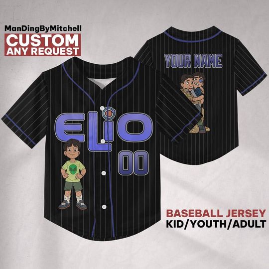 Discover Personalized Disney Pixar Elio and Aunt Olga Baseball Jersey, Disney Outfit