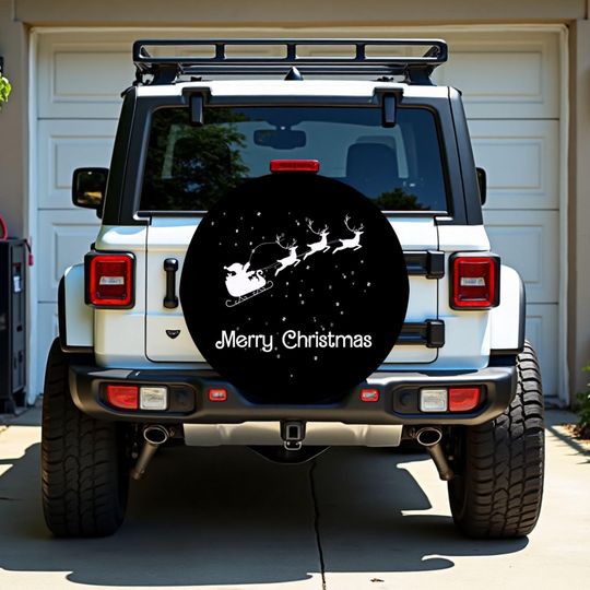Discover Santa's Sleigh Christmas Tire Cover: RV Spare Tire Protector