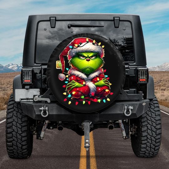 Discover Funny funny character Christmas Spare Tire Cover, funny character Xmas Tire Cover,funny character Tire Cover Backup Camera Hole,Christmas Bronco Jeeps Tire Cover