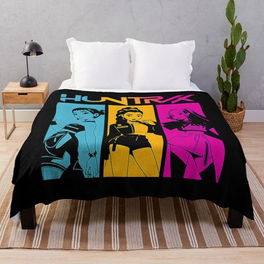 Huntrix Girls Kpop Demon Hunters Vintage Huntrix Huntrix Fan Rumi Zoey Mira Kpop Huntrix Fleece Blanket