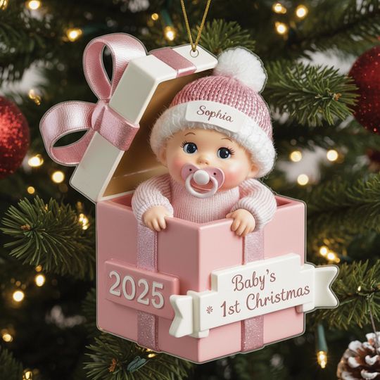 Discover Custom Baby's First Christmas Ornament: Personalized Acrylic Keepsake