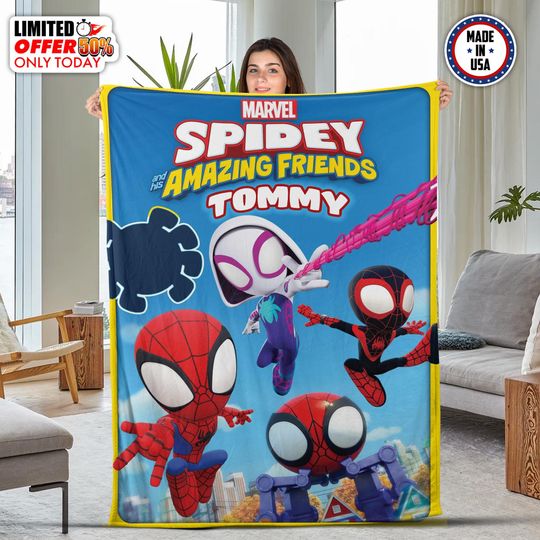 Discover Spidey and His Amazing Friends Personalized Blanket, Spiderman Baby Blanket